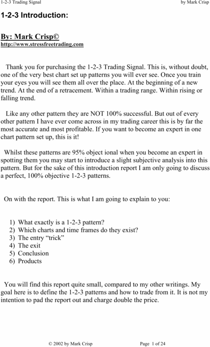 Product picture 1-2-3 Trading Signal